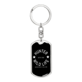 thumbnail image 1 of Hunter Wild Life Stainless Steel or 18k Gold Premium Swivel Dog Tag Keychain, 1 of 8