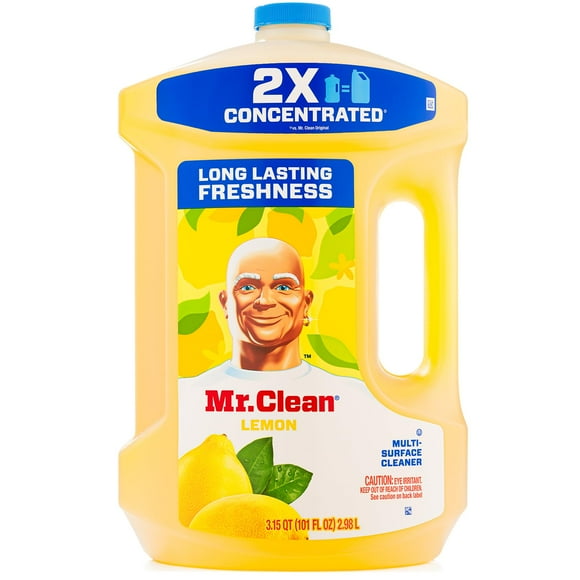Mr. Clean Nettoyant Tout Usage Concentré 2X, Nettoyant Multi-Surfaces pour Maison, Salle de Bain & Cuisine, Parfum Citron, 101 Fl Oz