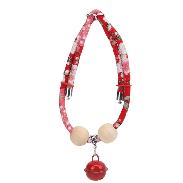 Collar decorativo para conejos, ajustable, con cascabel para animales pequeños, color rojo, talla L