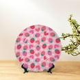 thumbnail image 6 of Balery Haear Strawberry Print Bone China Decorative Plate Ceramic Dinner Plates Art Crafts with Display Stand-8in, 6 of 6