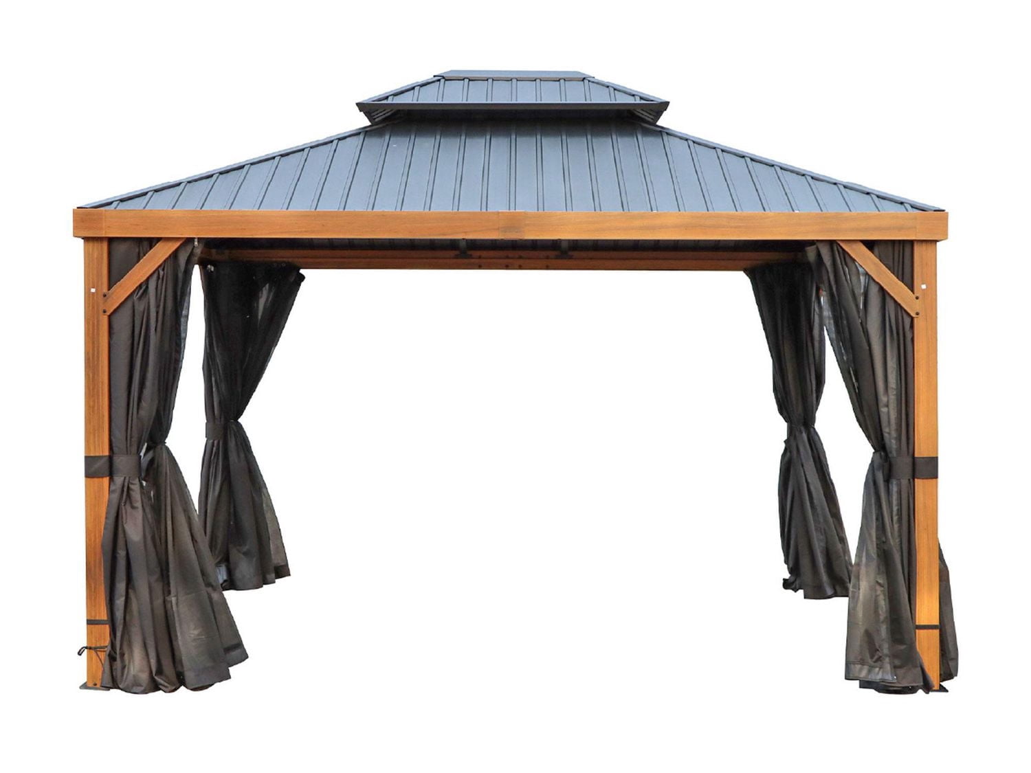 Yosemite Gazebo Aluminum Frame Wood Finish 12 x 16