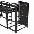 thumbnail image 3 of Bellemave Metal Bunk Bed with Slide, Twin Over Twin Bunk Bed with Basketball Hoop, Pull-up Rings and Climbing Wall, Twin Size Loft Frame with Bookcase & Under-Bed Space, Black, 3 of 9