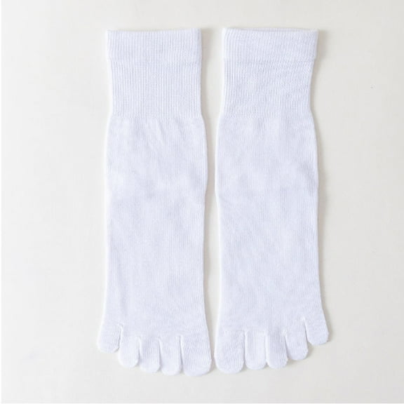 TELOLY Five Finger Socks,Cotton Yoga Socks,Silicone Heel for Secure Fit Pilates Socks