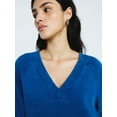 thumbnail image 4 of Scoop Women's and Women's Plus Deep V Neck Sweatshirt Mini Dress, Sizes XS-4X, 4 of 5