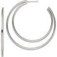 thumbnail image 1 of Stainless Steel Polished Post Hoop Earrings (54.5 X 54.5) Made In China sre1416, 1 of 5