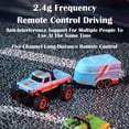 thumbnail image 2 of Mini Rc Monster Truck, Mini Monster Trucks, 1:64 Scale Monster Truck Remote Control Car with Lights, Mini Rc Truck with Trailer, Mini Drift Rc Car, 2.4ghz Remote Control (Green), 2 of 7