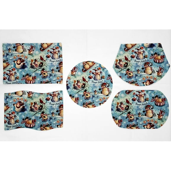 Christmas Snowman Placemats by Penny's Needful Things (Oval - Set of 2)