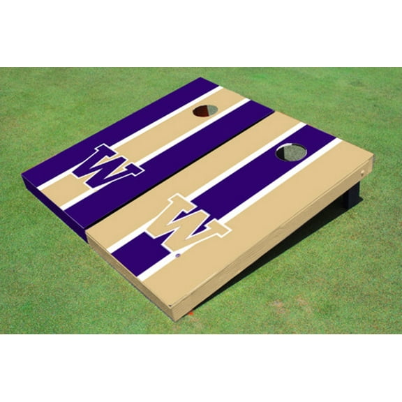University Of Washington "W" Alternating Long Stripe Cornhole Boards