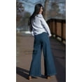 thumbnail image 2 of CUTE LONG WIDE-LEG DENIM PANTS | WOMEN TROUSERS BLUE JEANS (BA005) | WAIST SIZE = 22" / Size 00, 2 of 2