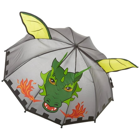 Little Boys' Grey Dragon Knight Umbrellas, All Nylon Waterproof Size Shark Umbrellas Boot Hangers Rain Gloves Raincoat Knight Umbrella AllWeather TShirt Coat.., By Kidorable Ship from US