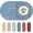 Ocean Blue, variant on PROMATTOO Round Floral Embossed Placemats Set of 6,Faux Leather Waterproof Dining Mat,Mint Green