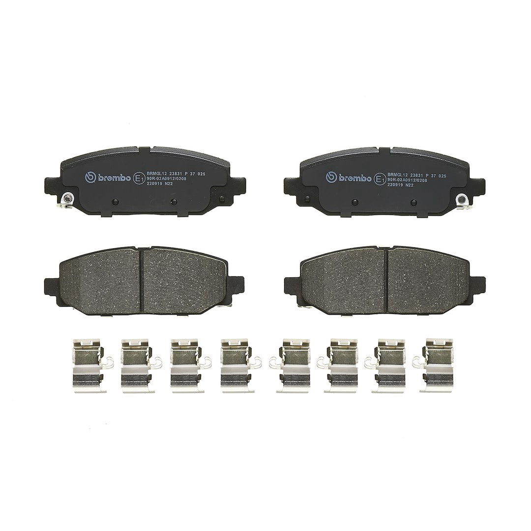 Brembo P37025; Brake Pad; PRIMELINE; FMSI Number D2186-9430; Low-Metallic; Set Of 4; With Mounting Hardware
