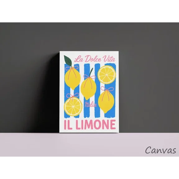 Kna Prints - 1 Pc Poster La Dolce Vita Art Print | Italian Lemon Decor | Mediterranean Kitchen Wall Art, UNFRAMED-8x12