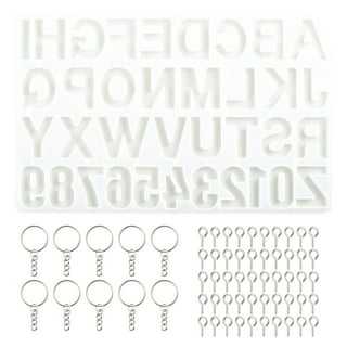  Mocoosy 134Pcs Alphabet Keychain Resin Molds Kit, Reversed  Letter Number Silicone Mold Epoxy Resin Casting Molds Key Chain Making Set  with 1 Hand Drill 2 Drill Bits 30 Key Rings 100