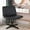 Black, variant on Criss Cross Chair, Armless Vanity Chair Cross Legged Office Chair, Adjustable Wide Swivel Desk Chair for Home Office No Wheels, Beige