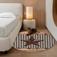 thumbnail image 3 of Texas Star Plaid 3ft Area Rug, Farmhouse Black Brown Texas Vintage Washable Non-Slip Small Round Rugs for Entryway Bedroom Kitchen, Soft Circle Carpet for Dining Room, Playroom Nursery Rug, 3 of 9
