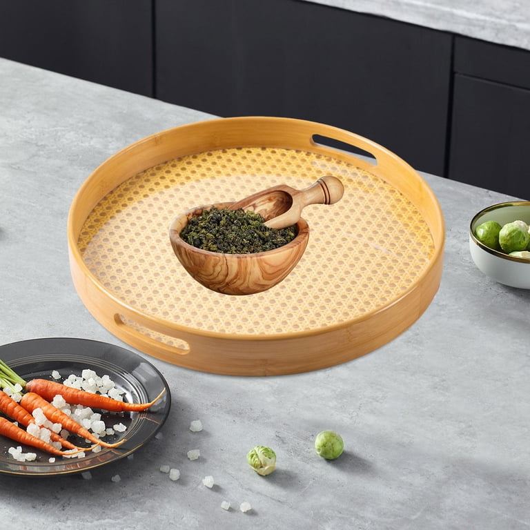 platter, 40cm made in Japan, Baoblaze Bamboo Serving Tray with 