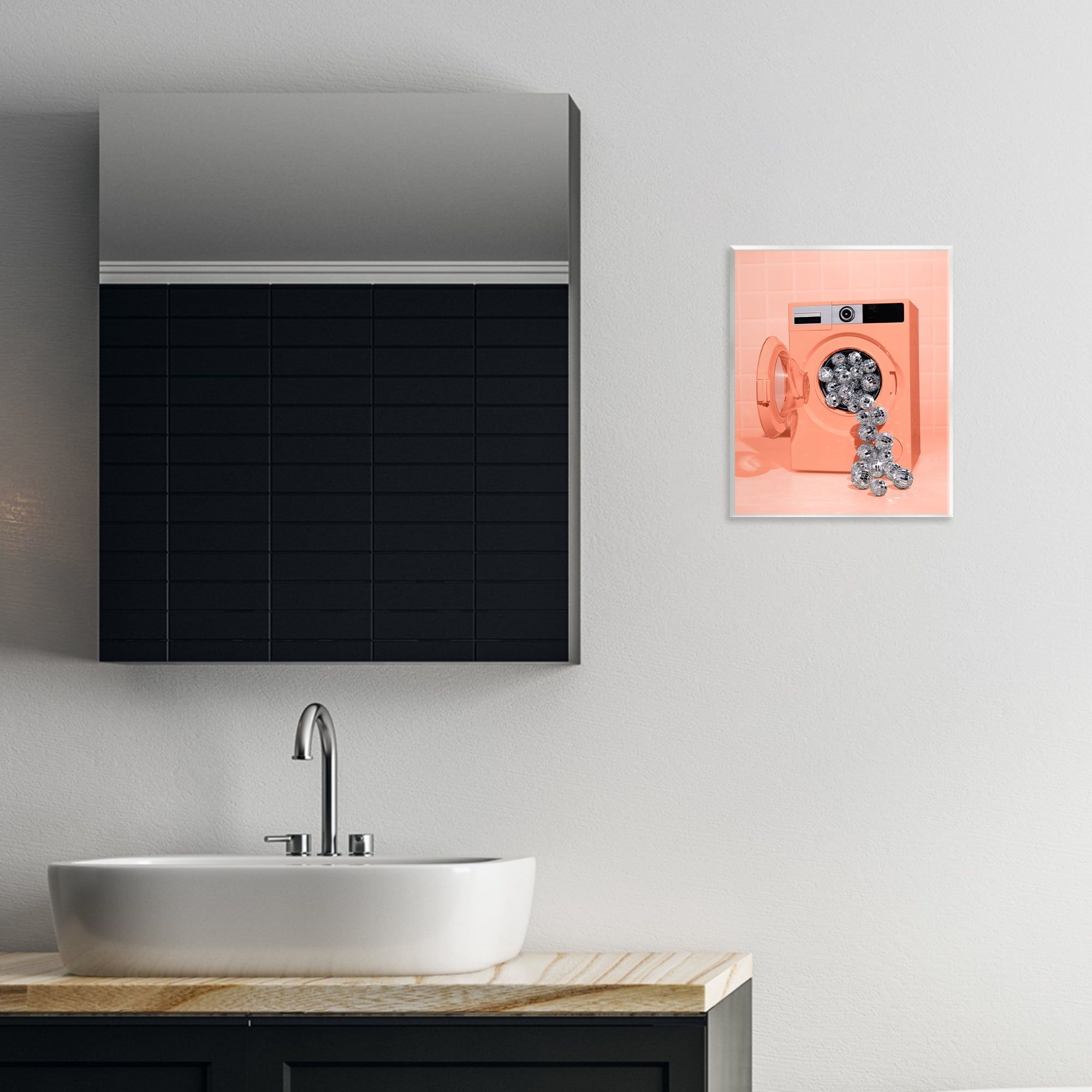 Stupell Industries Disco Laundry Machine over Orange Wall Plaque Art, design by LISH Creative