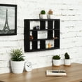thumbnail image 4 of MyGift 15 Inch Black Wall-Mounted 9 Slot Rustic Wood Cube Storage Bookcase, 4 of 5