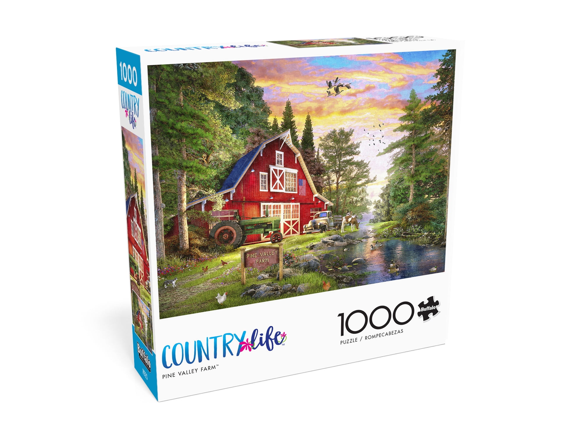 Buffalo Games 1000-Piece Country Life - Pine Valley Farm Interlocking Jigsaw Puzzle