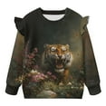 thumbnail image 5 of DISNIMO Tiger Floral Printed Sweatshirt for Toddler Girl Long Sleeve Pullover Tops Cozy Sweater Tops Crewneck T-Shirts for Fall Winter 1-2 Years, 5 of 7
