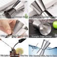 thumbnail image 5 of 2 Set Cocktail Measuring Cups Stainless Steel Bar Measure 3/4/5Cl Small Jigger with Inner Scaling Dual Measuring Cups, 5 of 6