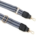 thumbnail image 2 of Wrapables Wide Adjustable Crossbody Handbag Strap, Women's Replacement Bag Strap for Purses, Navy w/ Leather Ends, 2 of 5