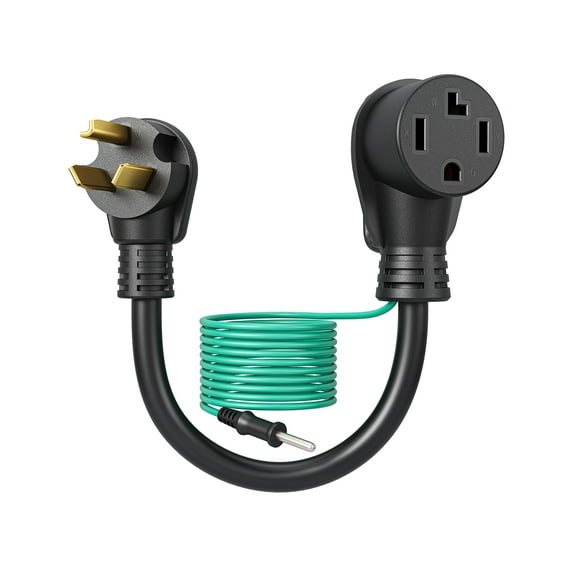 DEWENWILS 1.5 FT Dryer Plug Adapter 4 Prong to 3 Prong, 10AWG STW Dryer Connector Cord, 30 Amp/250V/7500W