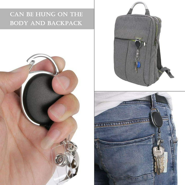Heavy Duty Metal Retractable Badge Holder Reel with Belt Clip Key Ring Waterproof Vertical Clear ID Card Holder and PU Leather Badge Holder