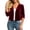 Burgundy, variant on Women's Winter Velour Cardigans Open Front Long Sleeve Cropped Fit Soft Warm Relaxed Fit Cardigans for Outdoor Office Blue