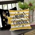 thumbnail image 6 of Merry Christmas Decorative Throw Pillow Covers 18 x 18 Set of 4, Xmas Tree Deer Ornament Golden Black Outdoor Pillowcase, Polka Dot Stripe Winter Holiday Farmhouse Cushion Case Home Decor, 6 of 6