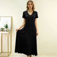 thumbnail image 5 of MEICHEN Women's Summer Sleepshirts Nightgowns for Women for Sleeping Short Sleeve V Neck Long Dress Causal Nightwear Womens Home Essentials Fashion Clothing, 5 of 7