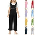 thumbnail image 6 of Weebloom Girls Overalls Outdoor Casual School With Round Neck Design Ages 5-14 Comfortable and Stylish With Pockets Girls Jumpsuit Yellow 13-14 Years, 6 of 7