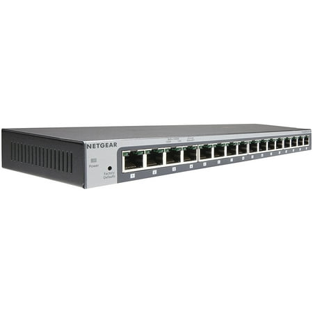 NETGEAR - 16-Port 10/100/1000 Mbps Gigabit Smart Managed Plus Switch - Gray