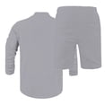 thumbnail image 5 of Amzcrzy Beach Outfits for Men 2026 Solid Color V Neck Henley Shirts and Shorts Set Casual Long Sleeve 2 Piece Outfits for Men with Pockets Summer Vaction Lightweight Beachwear for Men Gray L, 5 of 7