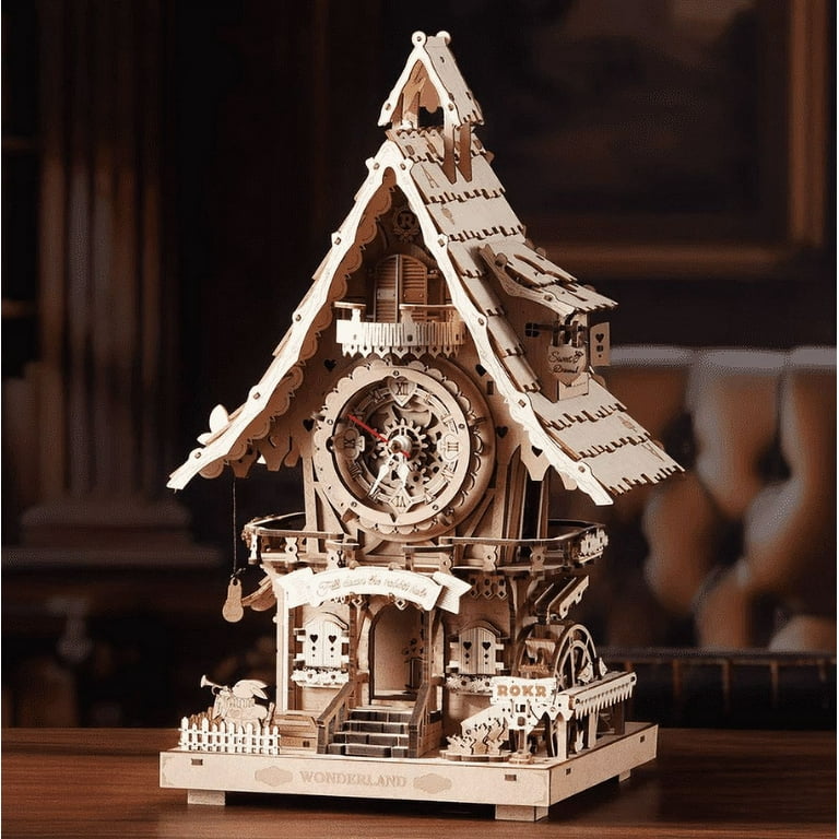 ROKR Cuckoo Clock Mechanical 3D Wooden Puzzle for Adult Kids Xmas