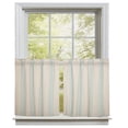 thumbnail image 2 of VHC Brands Grain Sack Aqua Blue Stripe Coastal Farmhouse Kitchen Curtain Tier Set 36x36, 2 of 3