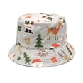 thumbnail image 2 of Santa hats Christmas Hat Fashionable Christmas Deer Snowman Print Men And Women Sunshade Christmas Fisherman Hat small santa hats, 2 of 4