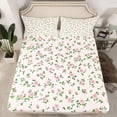 thumbnail image 2 of Homewish Pink Rose Floral Bed Sheets for Kids, Cartoon Boho Flower King Sheets, Simple French Style Sheet Set, Super Cozy Room Decor, 4pcs, 2 of 7