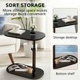 thumbnail image 4 of Beuway C Shaped Side Table,Adjustable-Height 360°Swivel Couch End Table that Slide Under(Black), 4 of 12