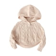 thumbnail image 1 of Jgppe Baby Girls Hoodie Sweaters Solid Color Cute Pullover Long Sleeve Cable Knit Fall Winter Sweater Tops, 1 of 7