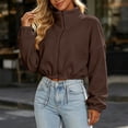 thumbnail image 6 of GUACER Short Jackets for Women Full Zip Fleece Stand Collar Long Sleeve Warm Winter Sherpa Crop Coats, 6 of 6