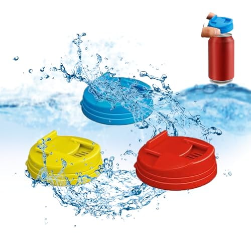 Soda Can Covers,Can Lid Protectors,Reusable Plastic Spill-Proof Covers for Cola,Beer,Energy Drinks - 2.4 Inch Standard Size Cans (3Pcs)