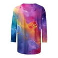 thumbnail image 5 of Womens Blouses Long Sleeve Clearance Women's Fashion Printed T-Shirt 3/4 Sleeves Blouse Round Neck Casual Tops, 5 of 5