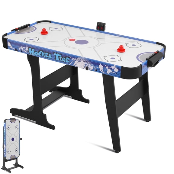 58" Air Hockey Table, Indoor Arcade Game Table with Digital LED Scoreboard, 12V Motor, 2 Pucks & 2 Pushers, Electronic Hockey Game for Kids & Adults, Home Game Room