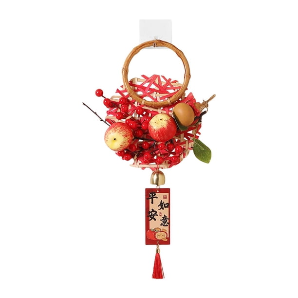 Adorno colgante de serpiente china para Año Nuevo, fruta artificial decorativa con rojo Estilo A