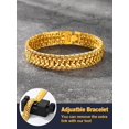 thumbnail image 4 of Pulsera U7 chapada en oro de 18 quilates, 12 mm de ancho, para hombre, 4 of 9