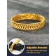 thumbnail image 4 of Pulsera U7 chapada en oro de 18 quilates, 12 mm de ancho, para hombre, 4 of 9