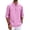 Pink #3, variant on Evdexr Men's Linen Shirts 3/4 Sleeve Henley Tees Summer 2026 Solid Camping Shirt Collarless Button Up Breathable Casual T-Shirt S