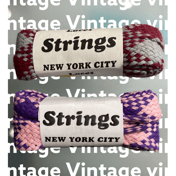 Wide 3/4 inch Shoe Laces Authentic 45" Length Cotton Grey/Burgundy and Pink/Purple Argyle Design STRINGS Shoe Lace Co